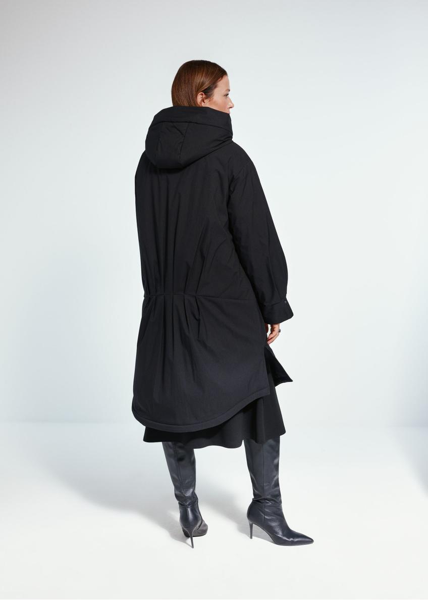 Black winter jacket with hood KURDT-0463-99(Z24)