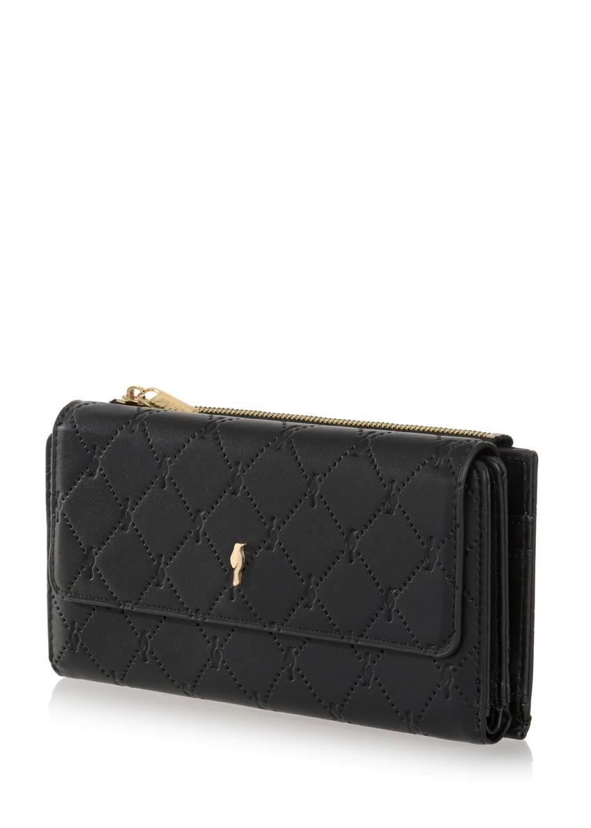 Large black women's wallet with embossing POREC-0347-99(Z24)