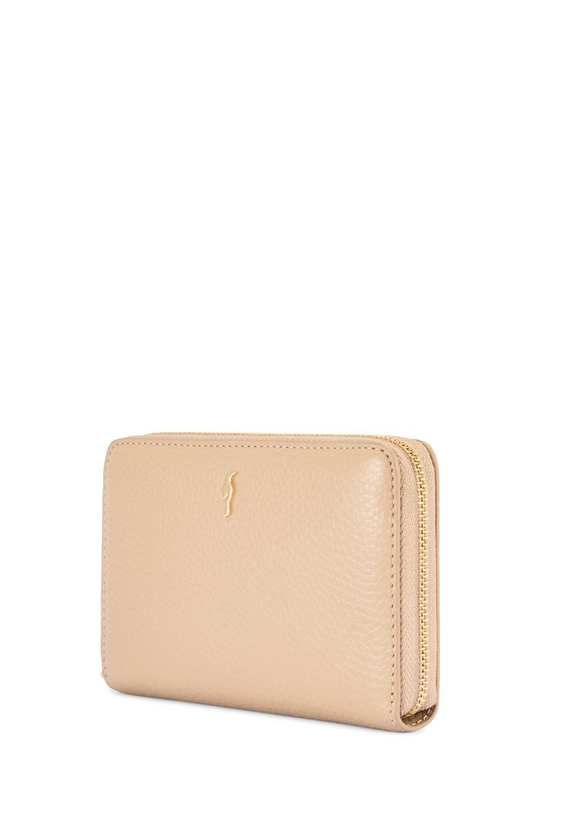 Beżowy skórzany średni portfel damski PORES-0898R-1B(W26)