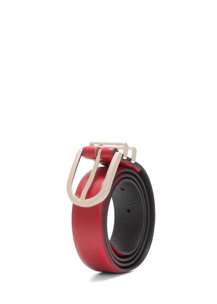 Bordowy skórzany pasek damski PASDS-0159D-49(Z25)