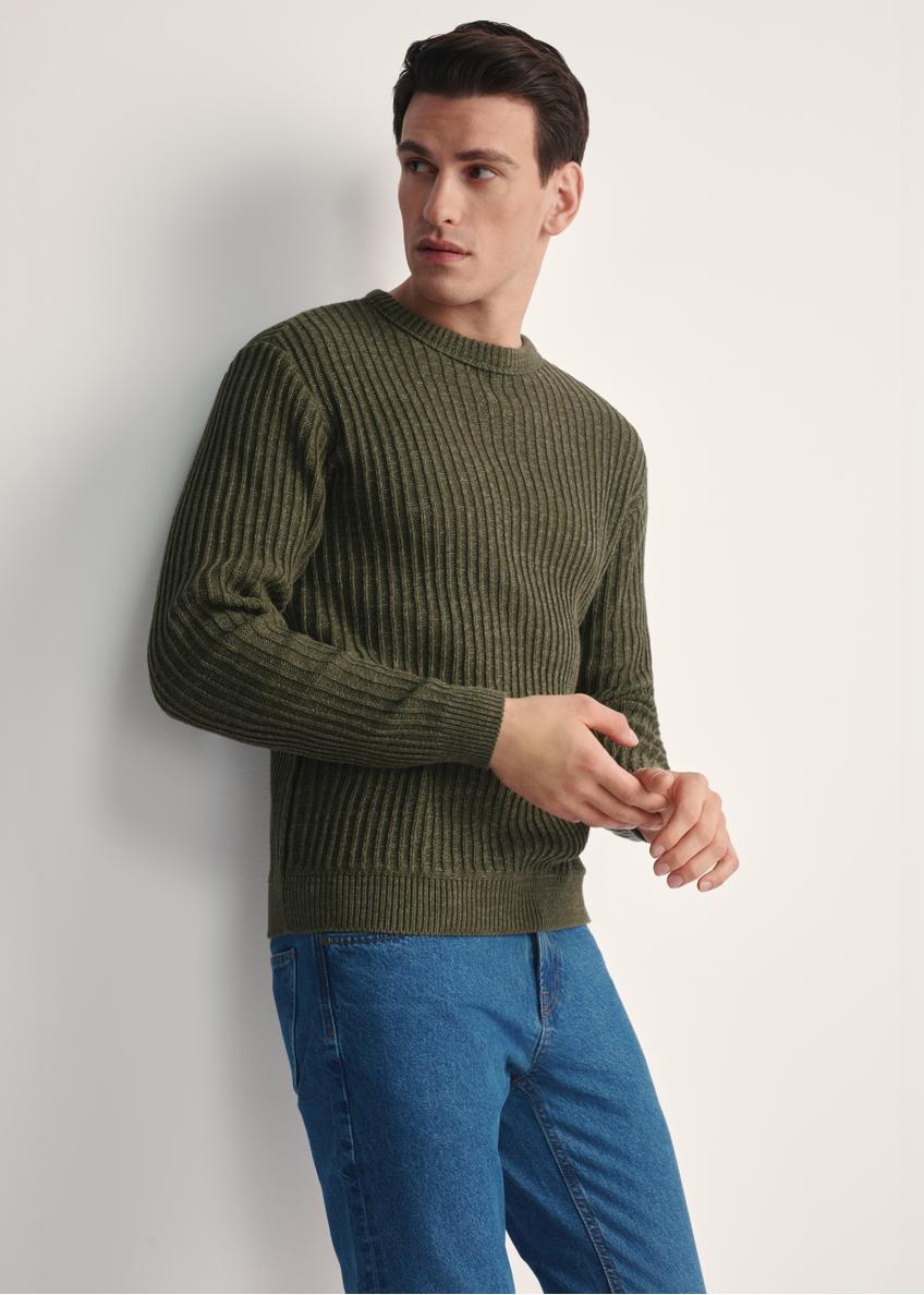 Sweter męski khaki SWEMT-0183-55(Z25)