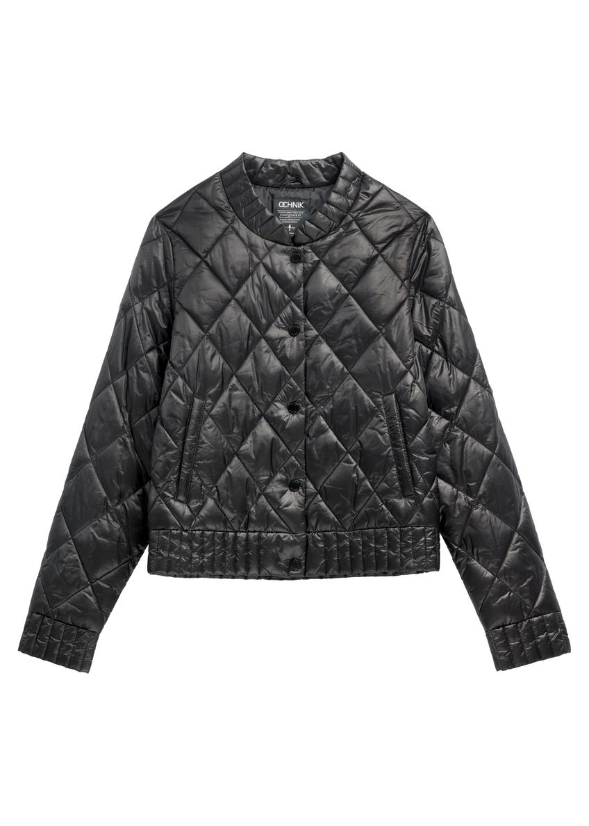 Czarna przejściowa kurtka damska KURDT-0564A-99(W26)