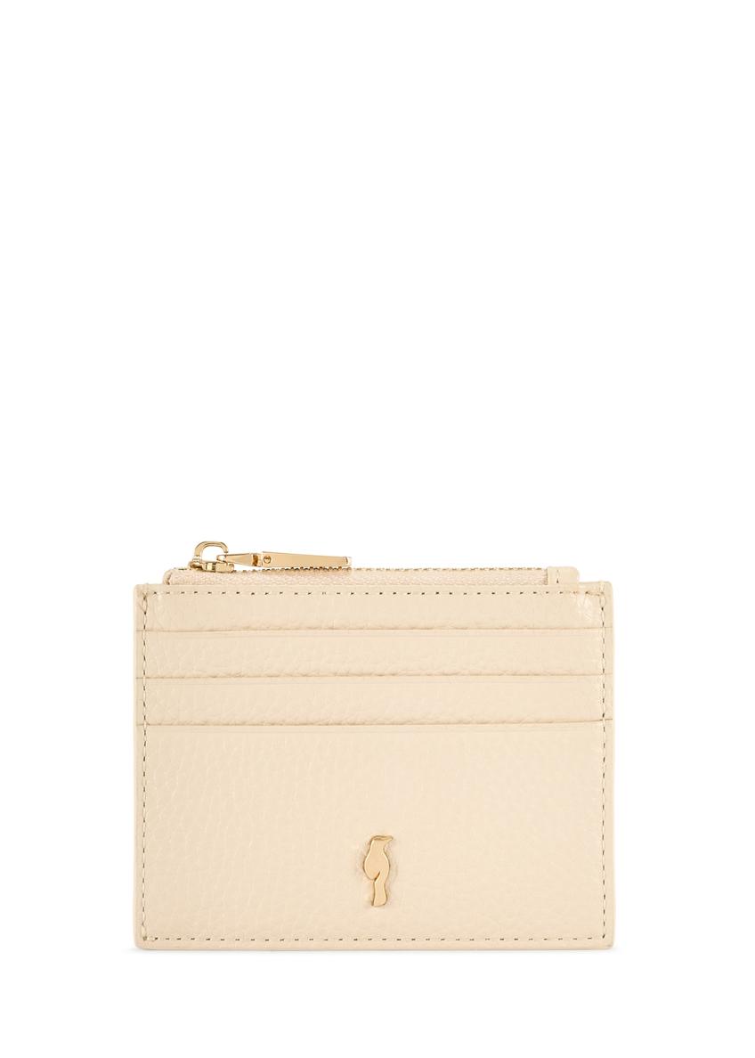 Mały skórzany portfel damski PORES-0806R-0B(W26), widok produktu z przodu na białym tle.