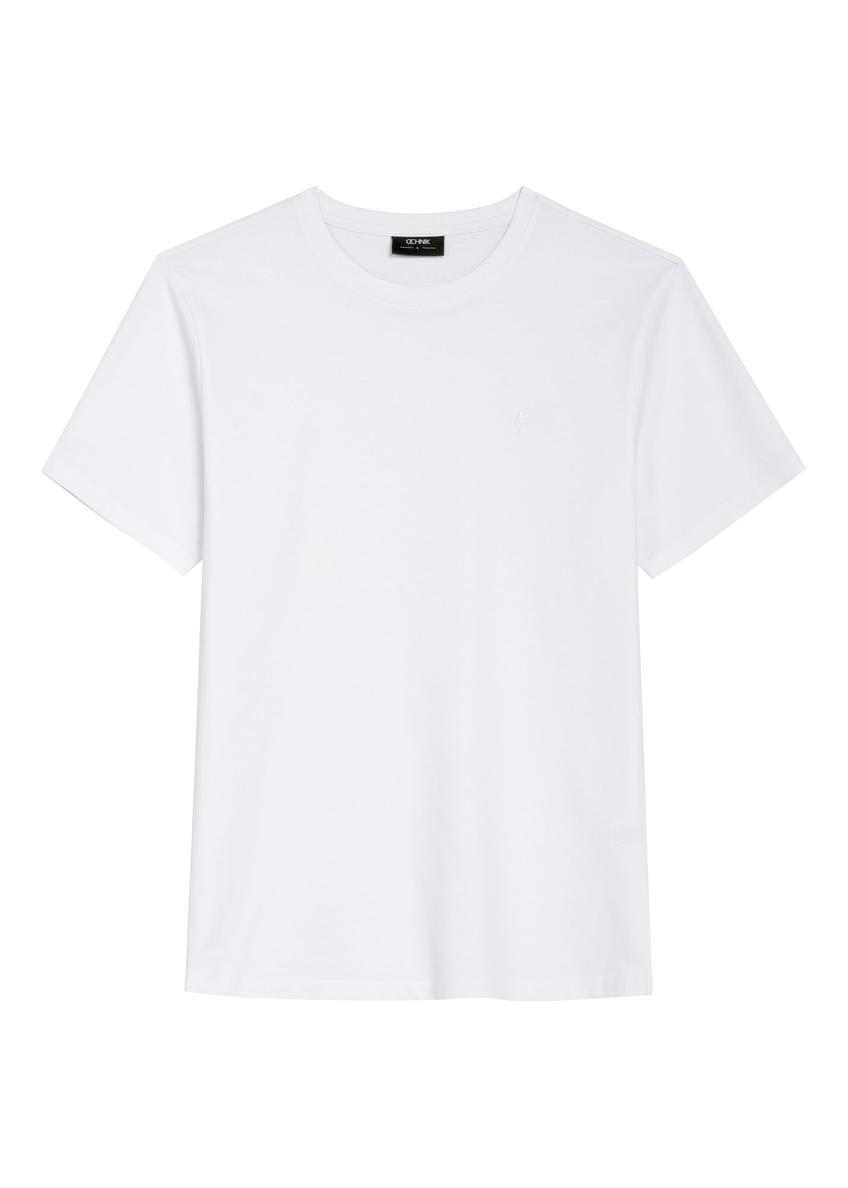 Biały T-shirt męski TSHMT-0120-0A(Z26)