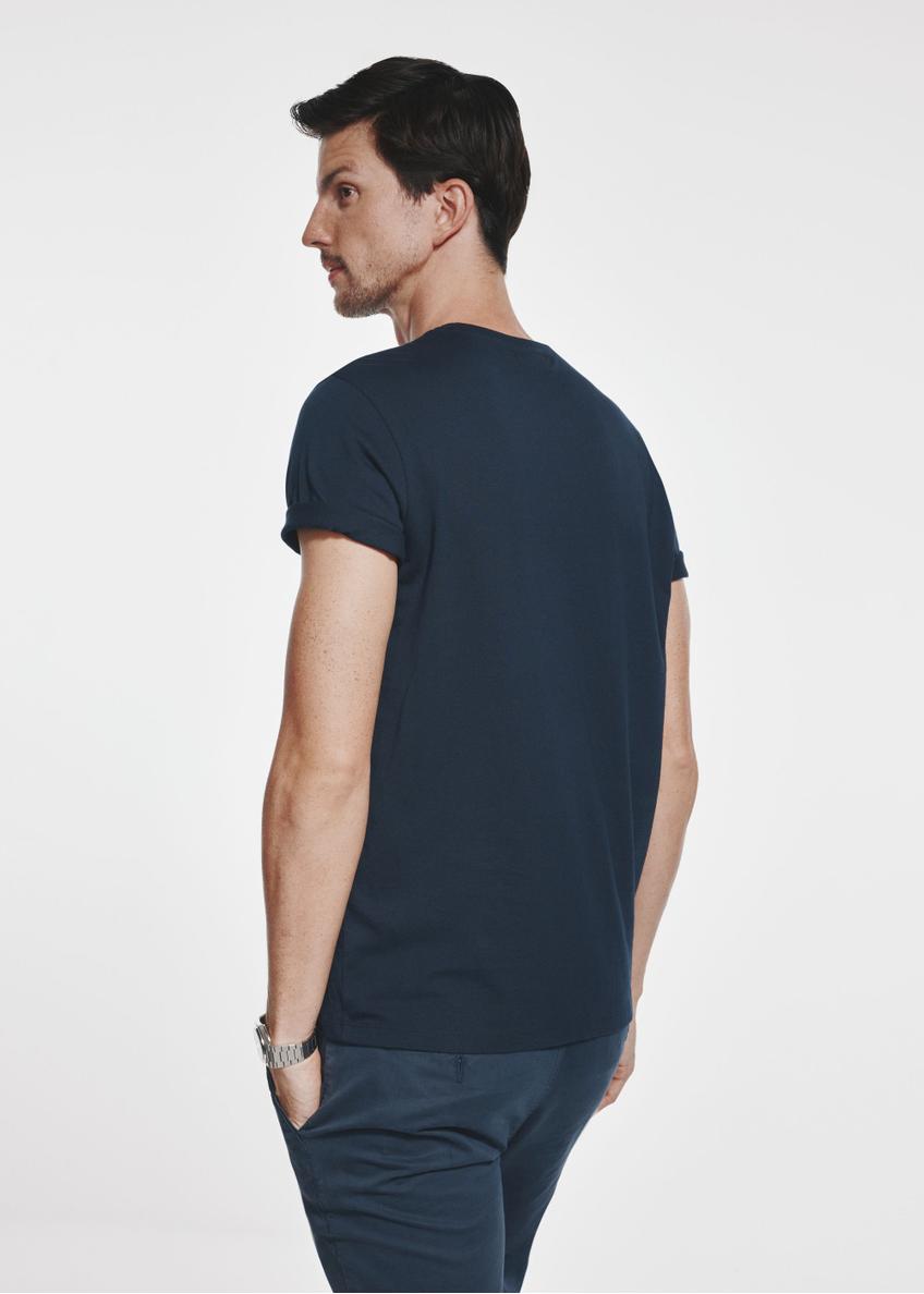 Navy blue men's t-shirt with logo TSHMT-0109-68(Z24)