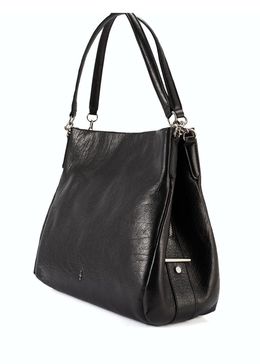 Czarna skórzana damska torebka shopper TORES-0636D-99(Z25)