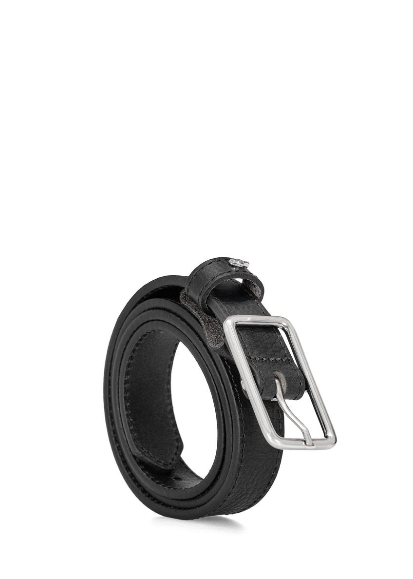 Skórzany pasek damski w kolorze czarnym PASDS-0307-99(W26)