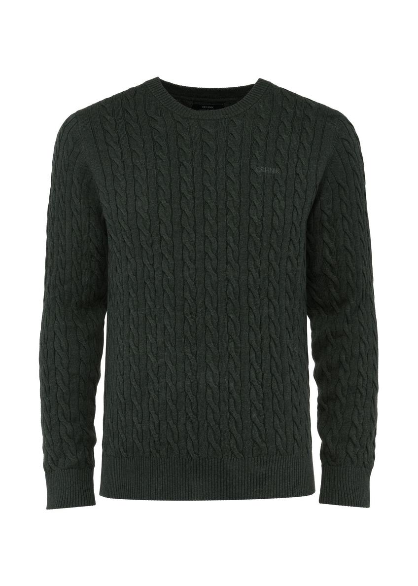 Zielony sweter męski bawełniany SWEMT-0148-54(Z24)-04