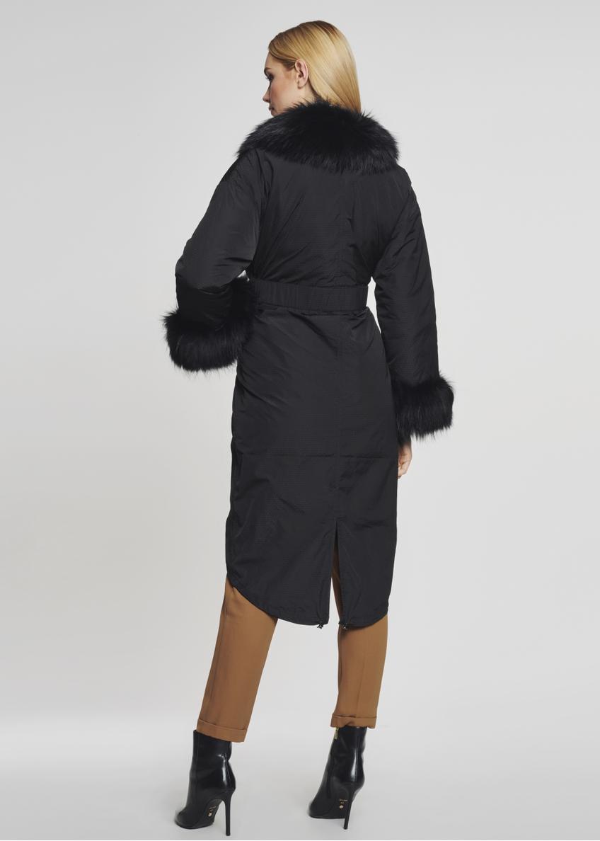 Długa zimowa kurtka damska z paskiem KURDT-0155-99(Z21)