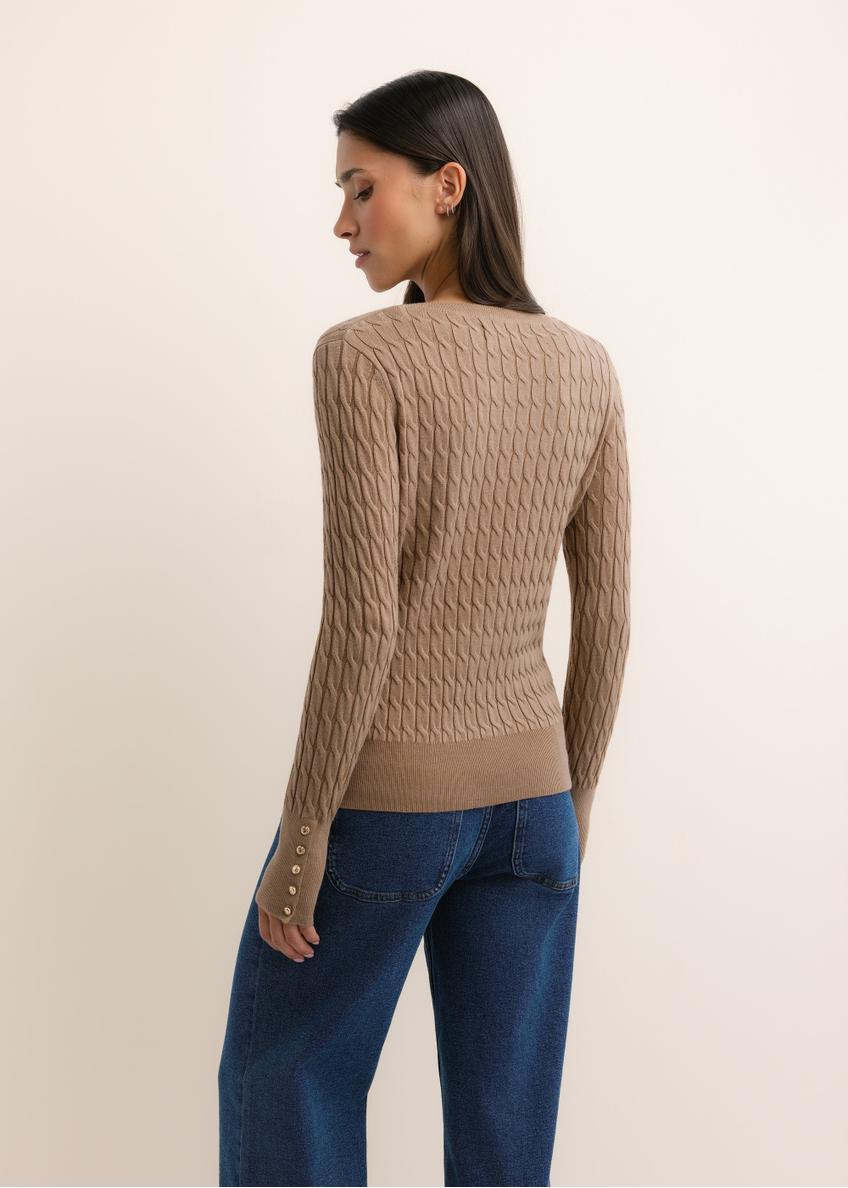 Sweter damski w kolorze camelu SWEDT-0212A-1D(Z26)