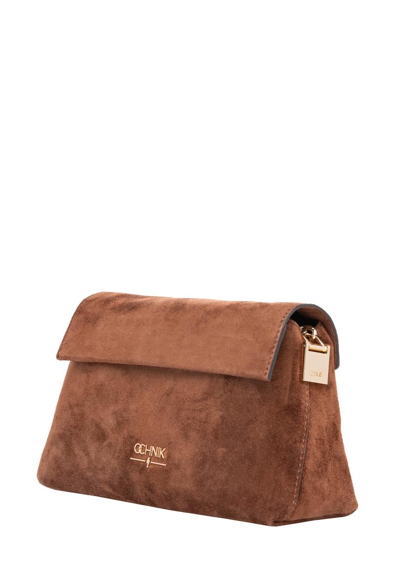 Koniakowa zamszowa mała torebka damska TORES-1170-1F(W26)