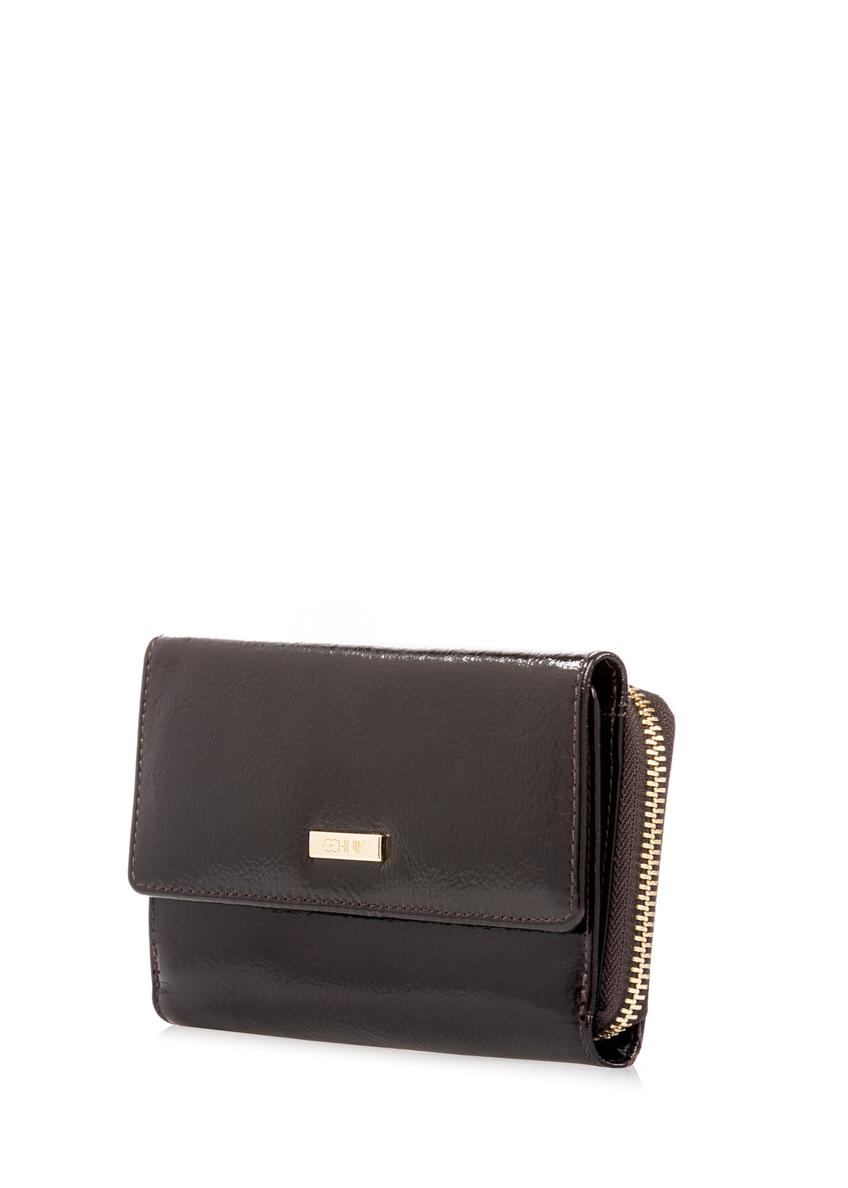 Ciemnobrązowy skórzany portfel damski PORES-0987-1I(W26)