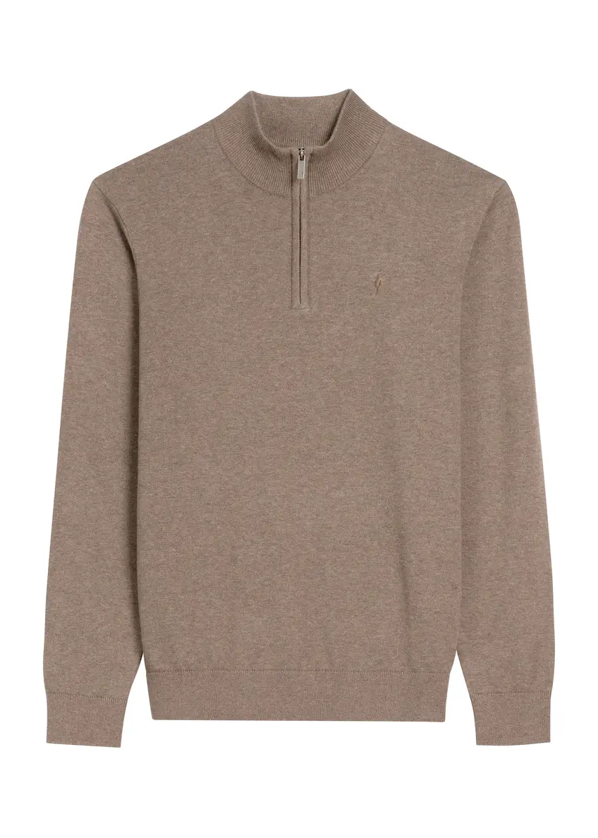 Brązowy sweter męski SWEMT-0174-90(Z25)