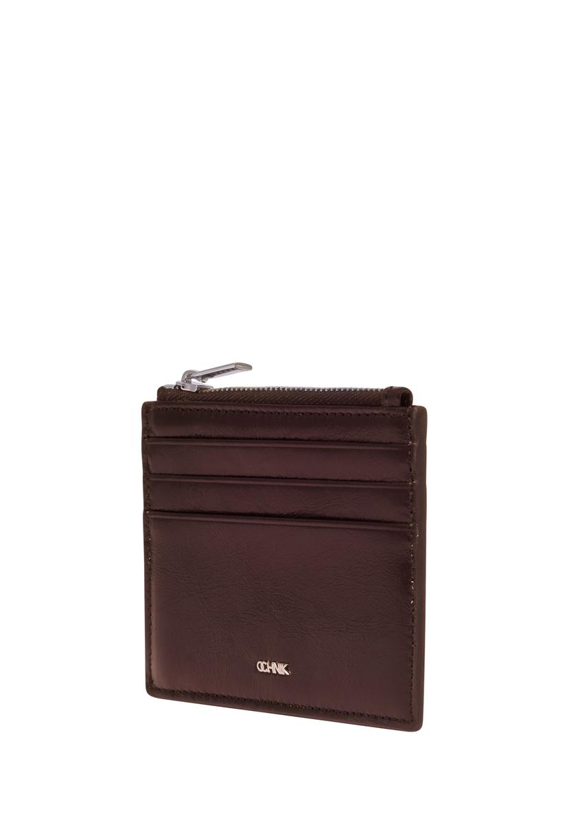 Brązowe skórzane etui na karty PORMS-0732-1G(Z26)