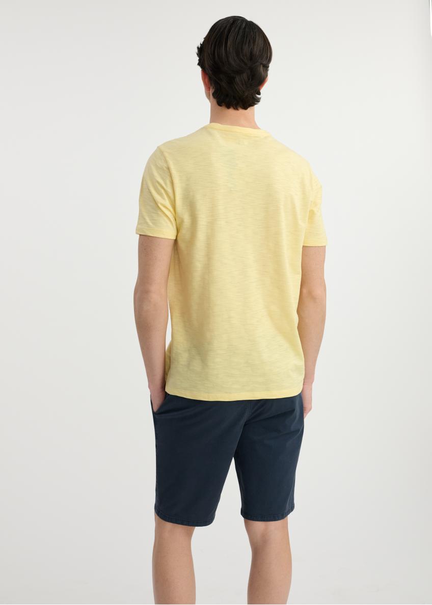 Żółty bawełniany t-shirt męski TSHMT-0121-21(W25)