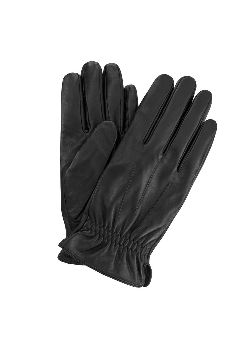 Skórzane rękawiczki męskie ze ściągaczem REKMS-0011-99(Z23)