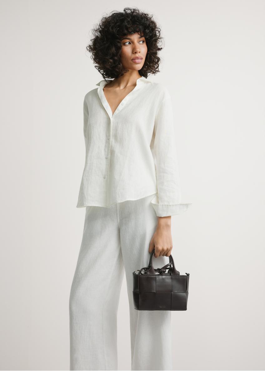 Ciemnobrązowa mała skórzana torebka damska TORES-1298-1H(W26)