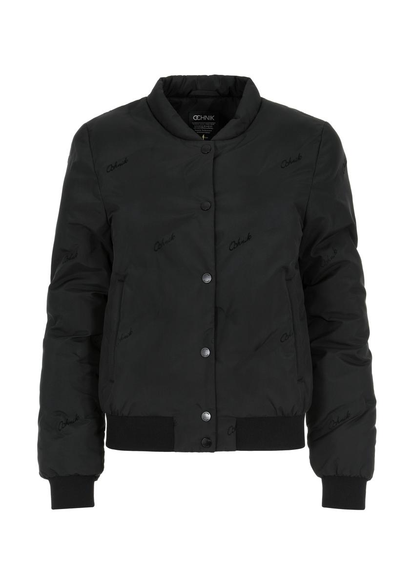 Czarna ocieplana bomberka damska KURDT-0502-99(W24)-04