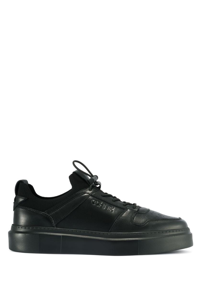 Czarne skórzane sneakersy męskie BUTYM-0509-99(Z25)