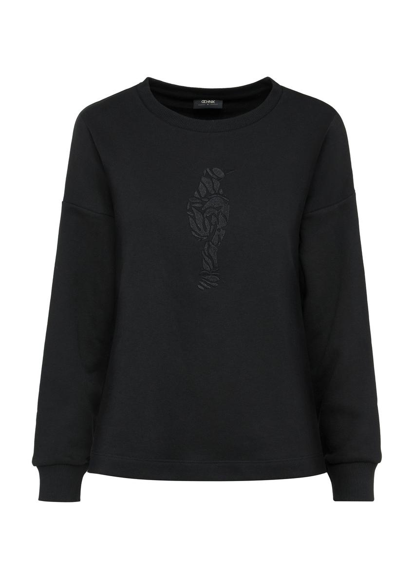 Bluza damska z haftowanym logo BLZDT-0095-99(W24)-03