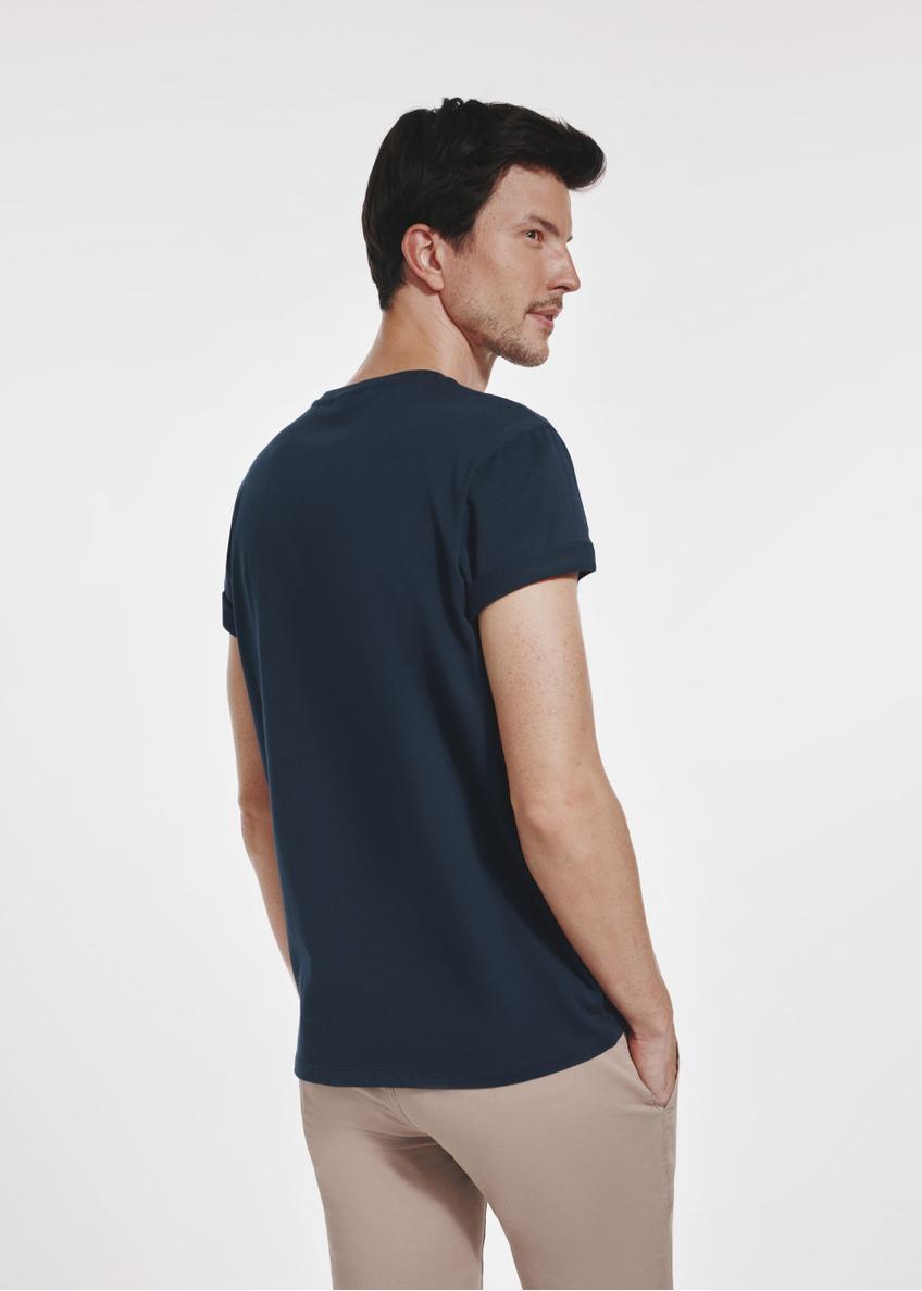 Navy blue men's basic t-shirt TSHMT-0110-68(Z24)