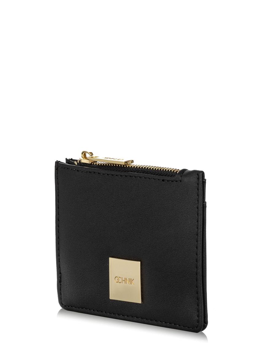 Mały płaski czarny portfel damski POREC-0367-99(W24)