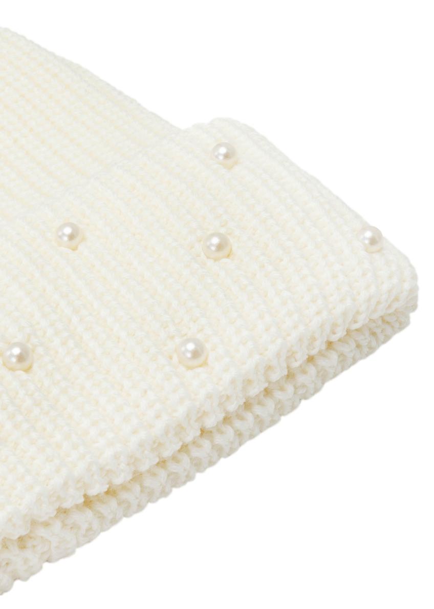Biała czapka damska z wełną CZADT-0202-11(Z25)