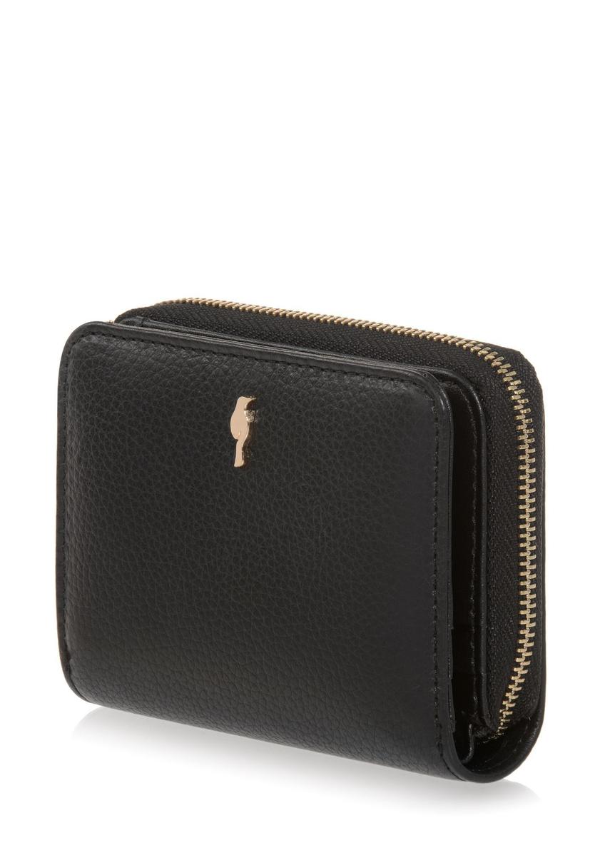Mały czarny skórzany portfel damski PORES-0833R-9I(W26)
