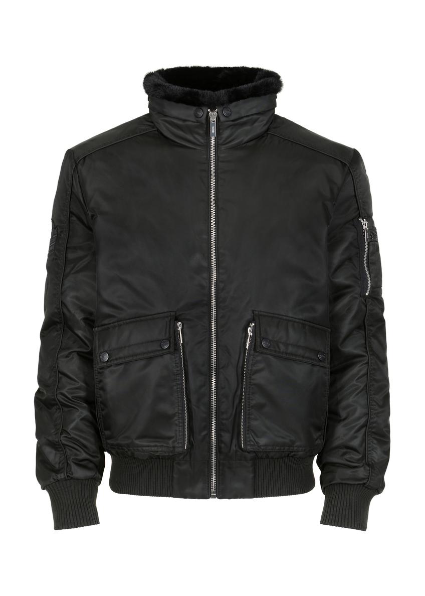 Ciemnozielona ocieplana pilotka męska KURMT-0282-54(Z23)-05