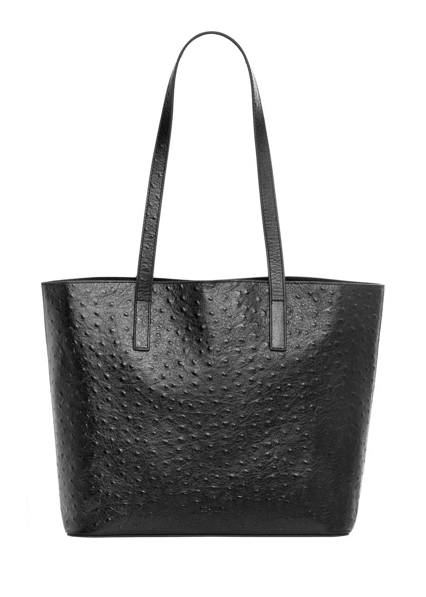 Czarna skórzana torebka damska shopper TORES-1389-9P(Z26)