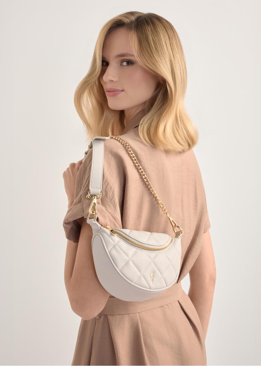 Kremowa pikowana torebka damska TOREC-1091-0B(W26)