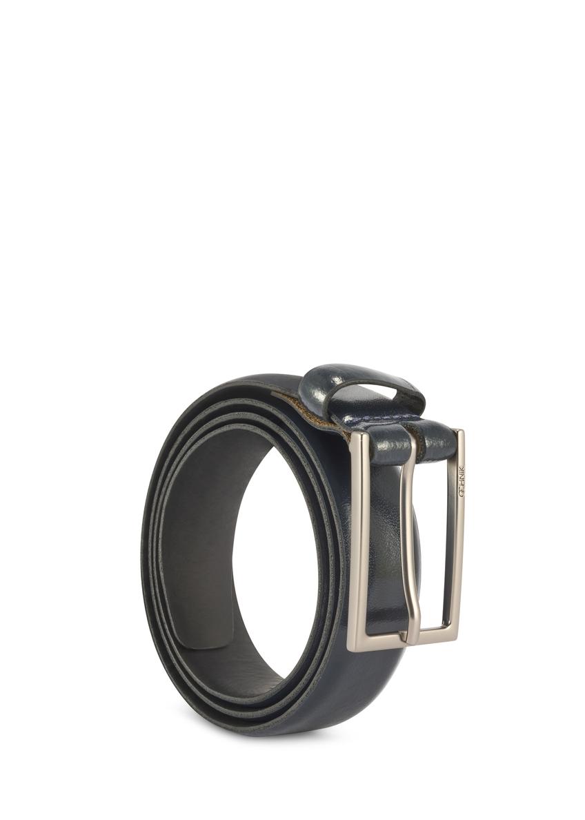 Granatowy skórzany pasek męski PASMS-0256-69(Z25)