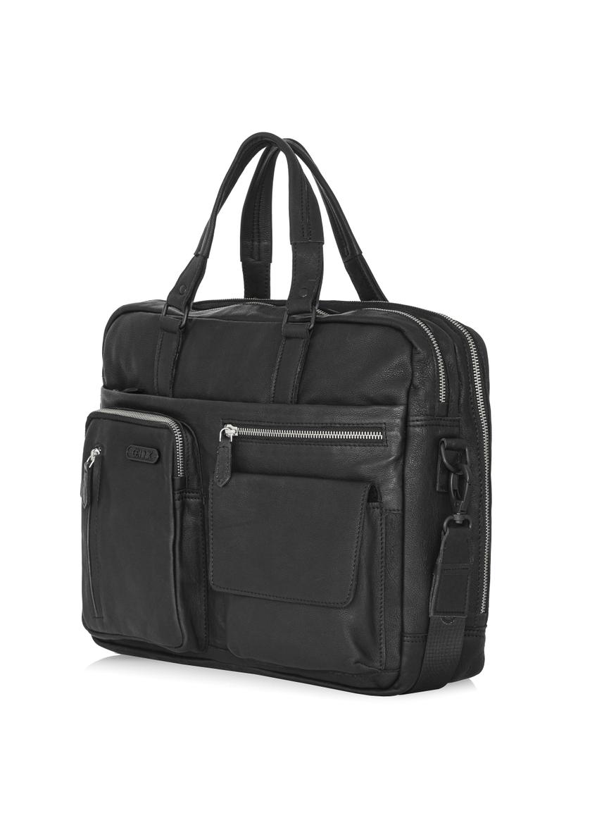 Black leather men's bag TORMS-0047N-99(Z24)