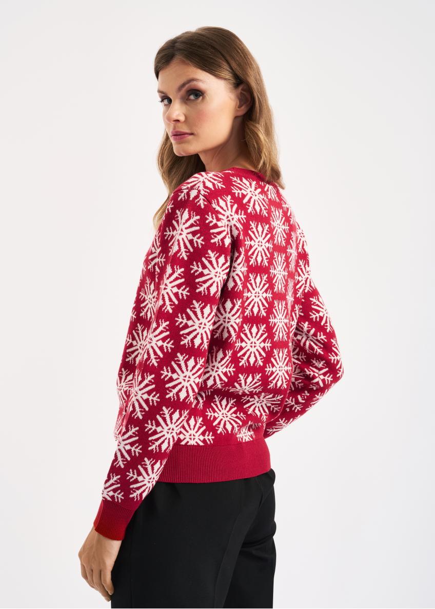 Czerwony sweter świąteczny damski SWEDT-0160-42(Z22)