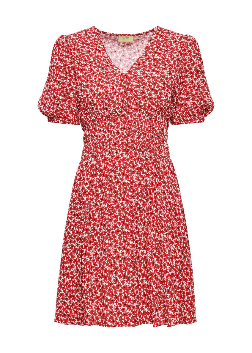 Krótka sukienka w kwiaty SUKDT-0226-41(W25)