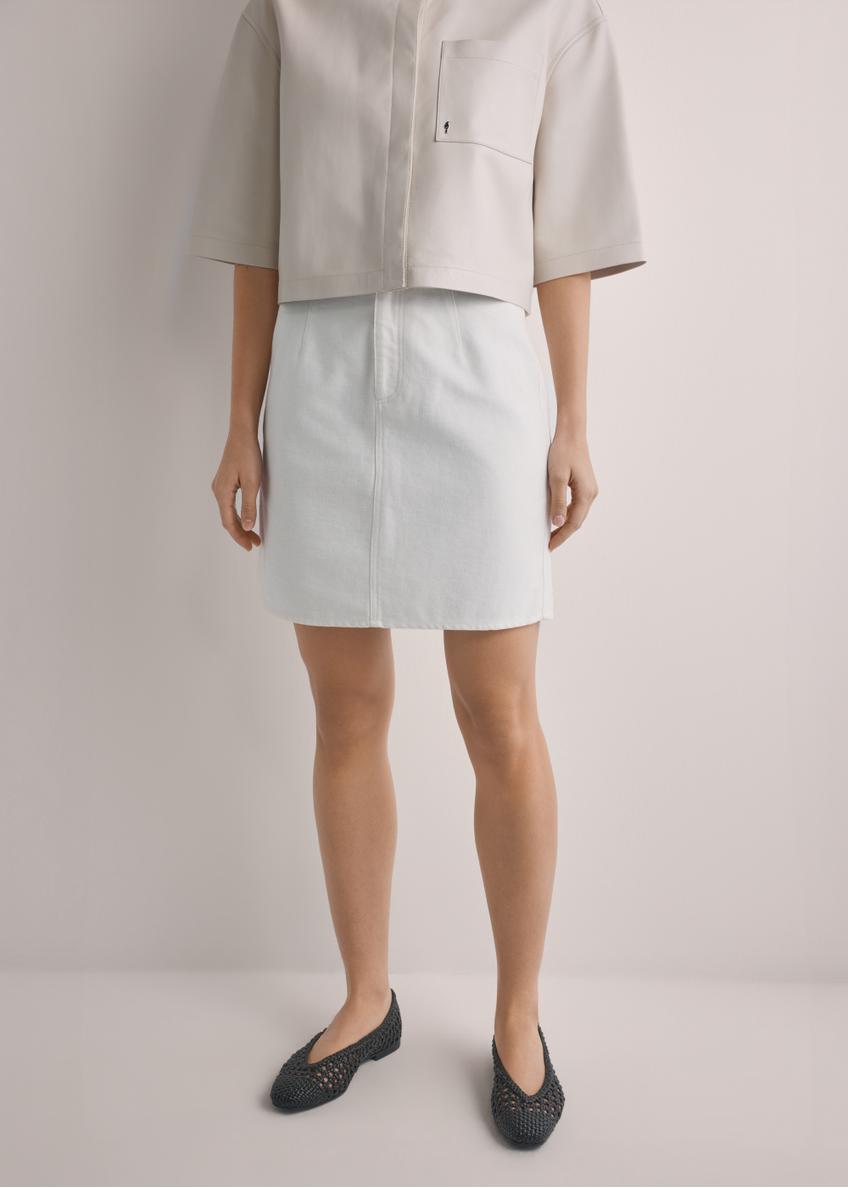 Kremowa denimowa spódnica mini SPCDT-0126-0B(W26)