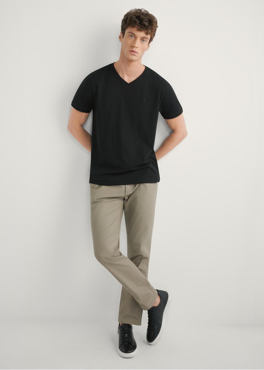 Ciemnobeżowe spodnie męskie SPOMT-0121-1K(W26)