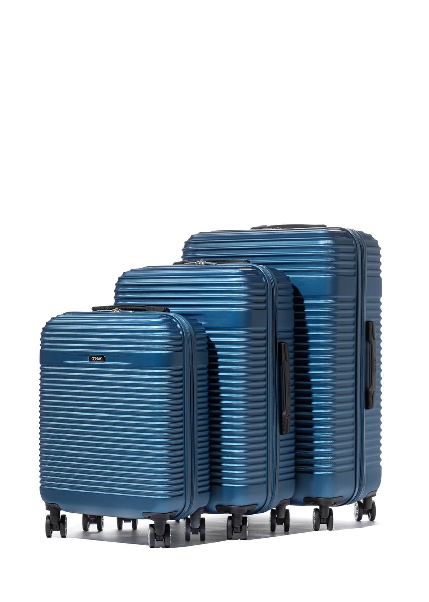 Komplet walizek na kółkach 19'/24'/28' WALAB-0040-7H(W26) - widok produktu z przodu, na białym tle. 