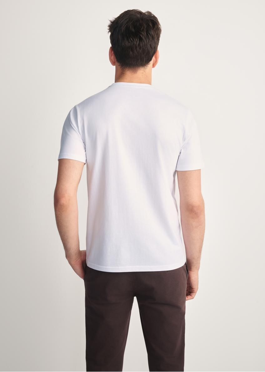 Biały T-shirt męski z nadrukiem TSHMT-0133-11(Z25)