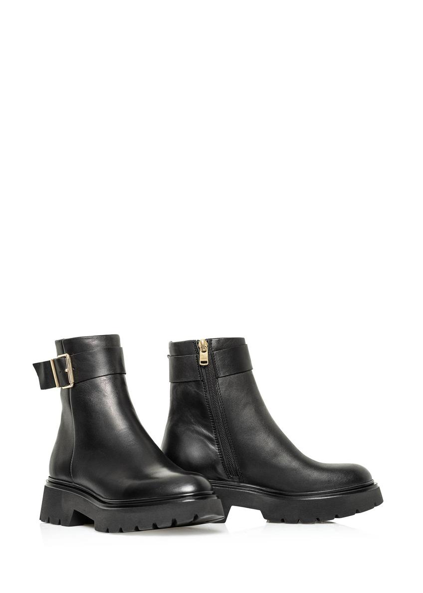 Black leather platform ankle boots BUTYD-1132-99(Z24)