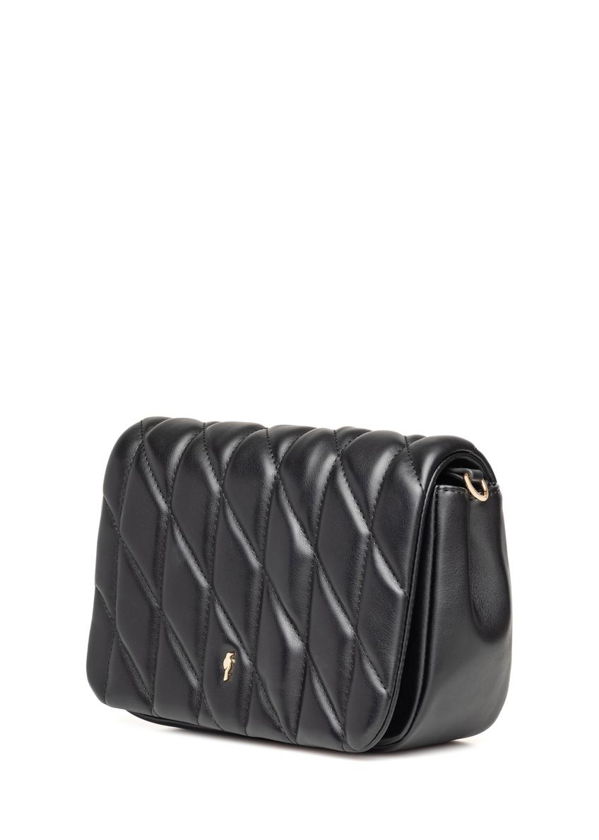 Czarna torebka damska z przeszyciami TOREC-1151-99(W26)