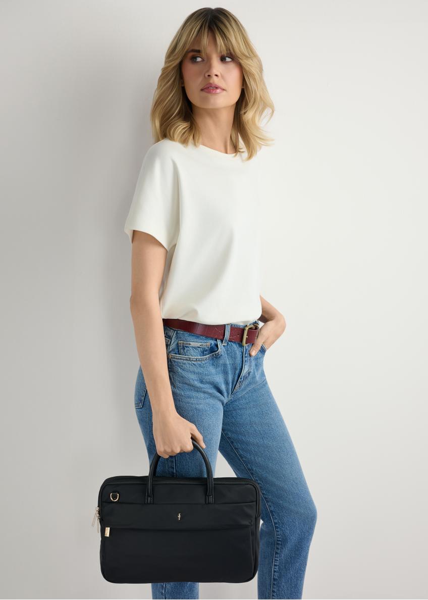 Czarna damska torba na laptopa TOREN-0344-99(W26)