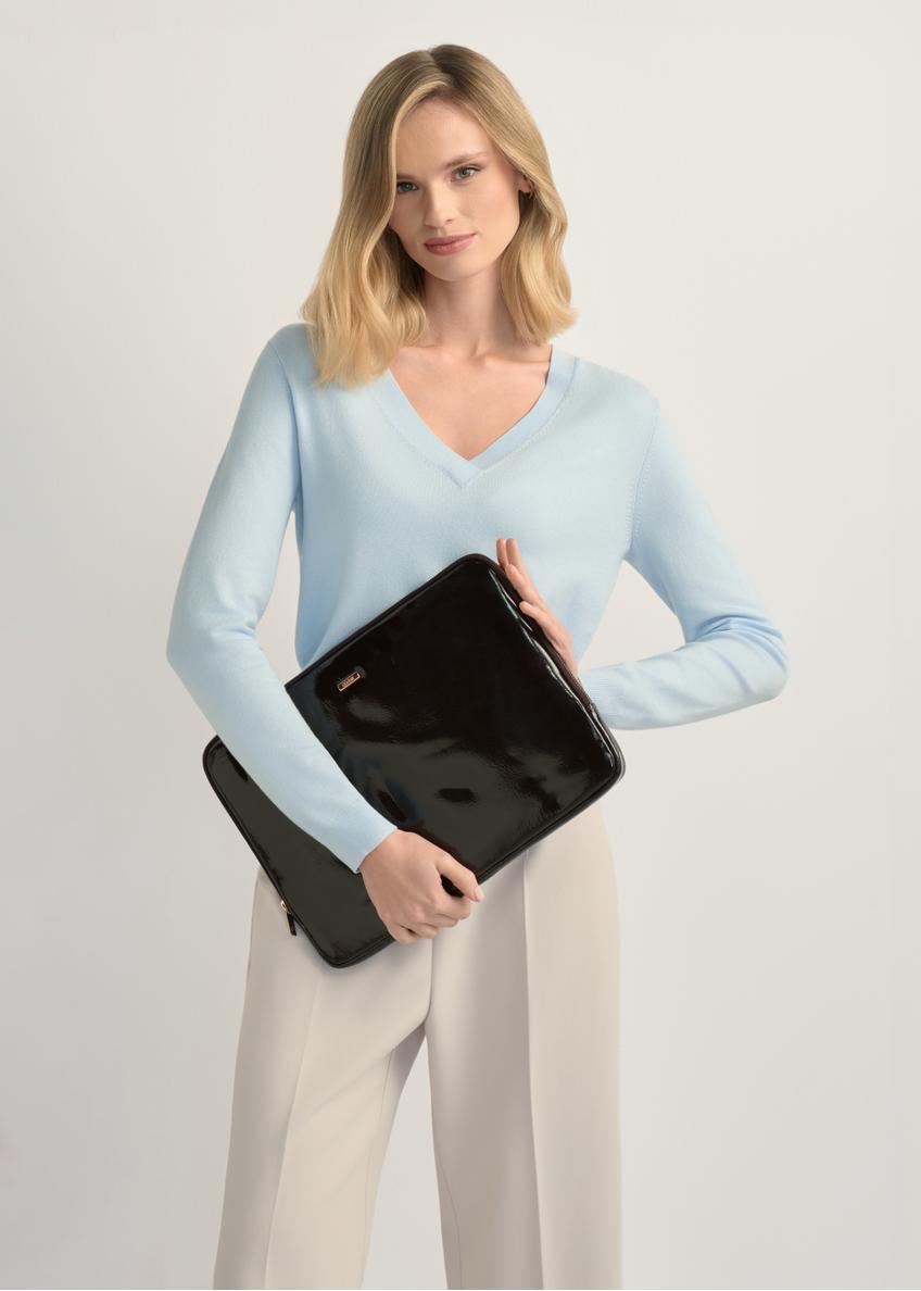 Ciemnobrązowa skórzana aktówka damska TORES-1257-1I(W26)