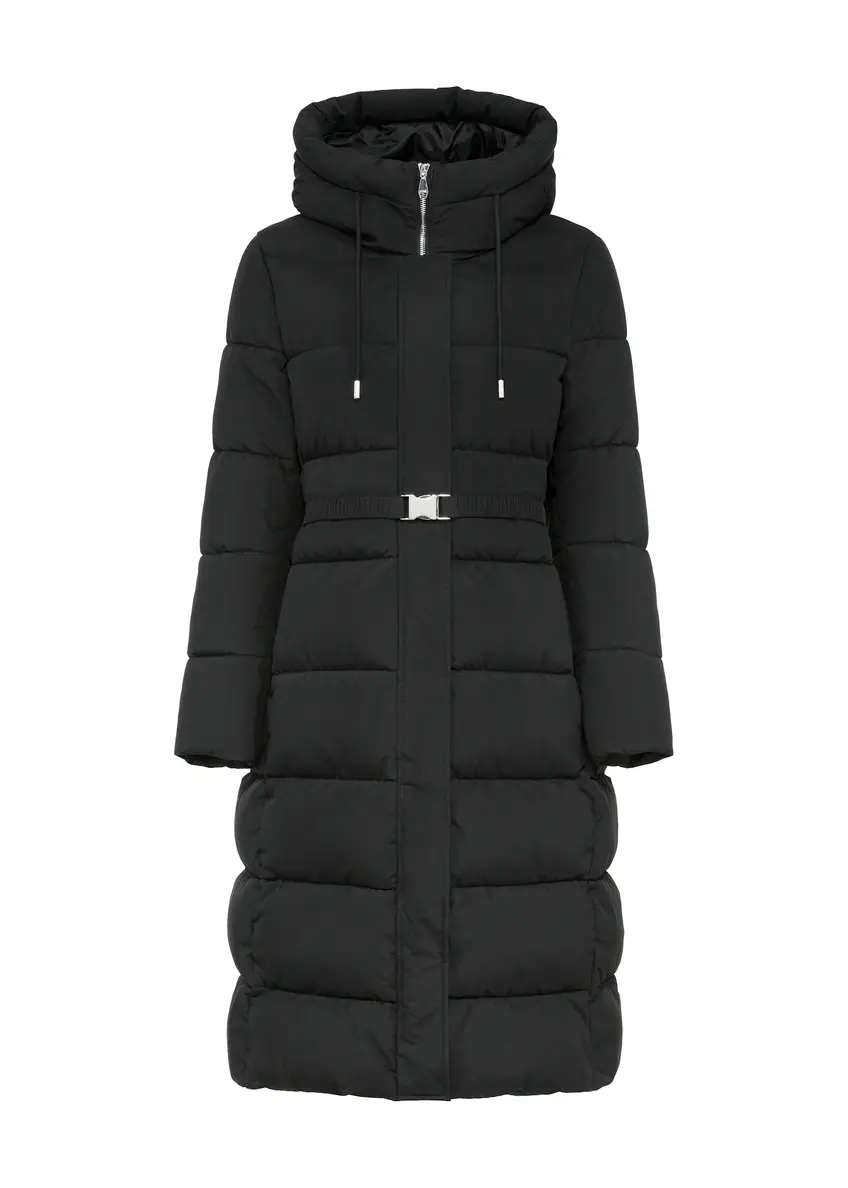 Długa czarna kurtka damska KURDT-0602-99(Z25)