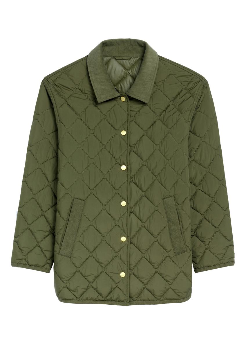 Kurtka damska z kołnierzem w kolorze khaki KURDT-0596-55(Z25)