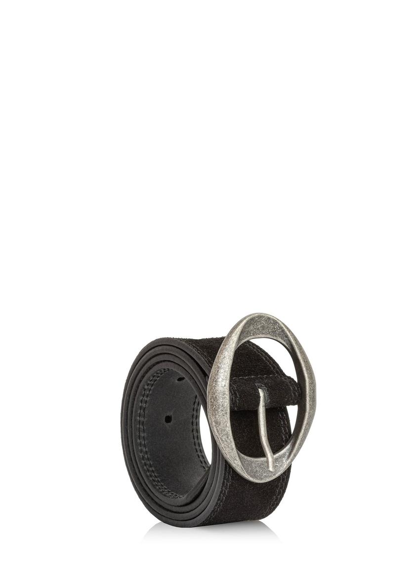 Black Suede Women's Belt PASDS-0318-99(Z24)