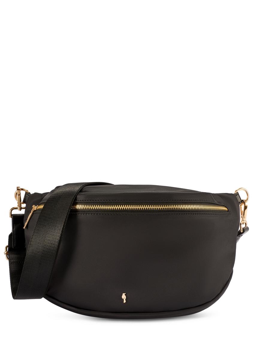 Czarna duża nerka damska TOREN-0345-99(W26) - widok produktu z przodu, na białym tle. 