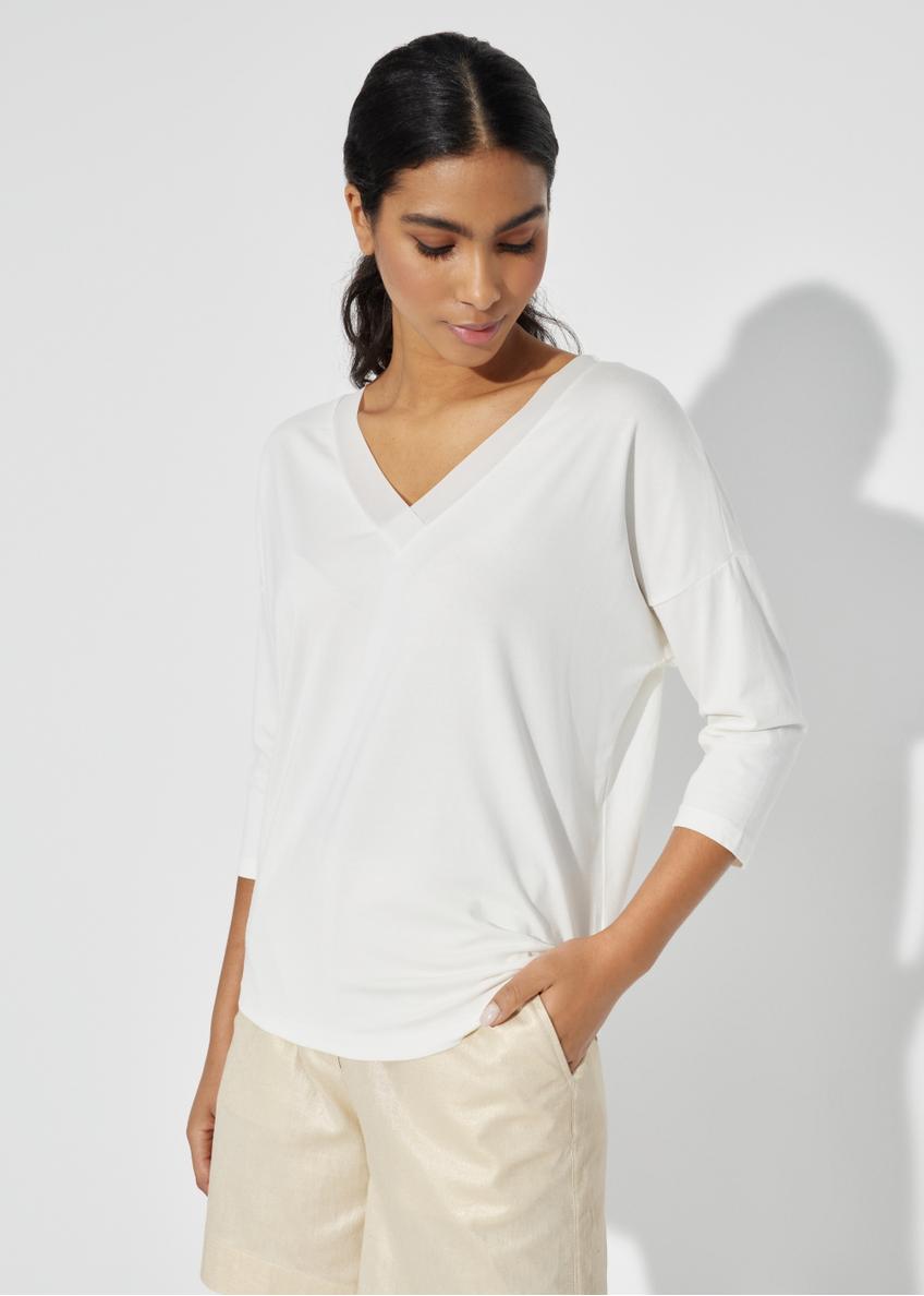 Biała bluzka damska BLUDT-0156-11(W24)