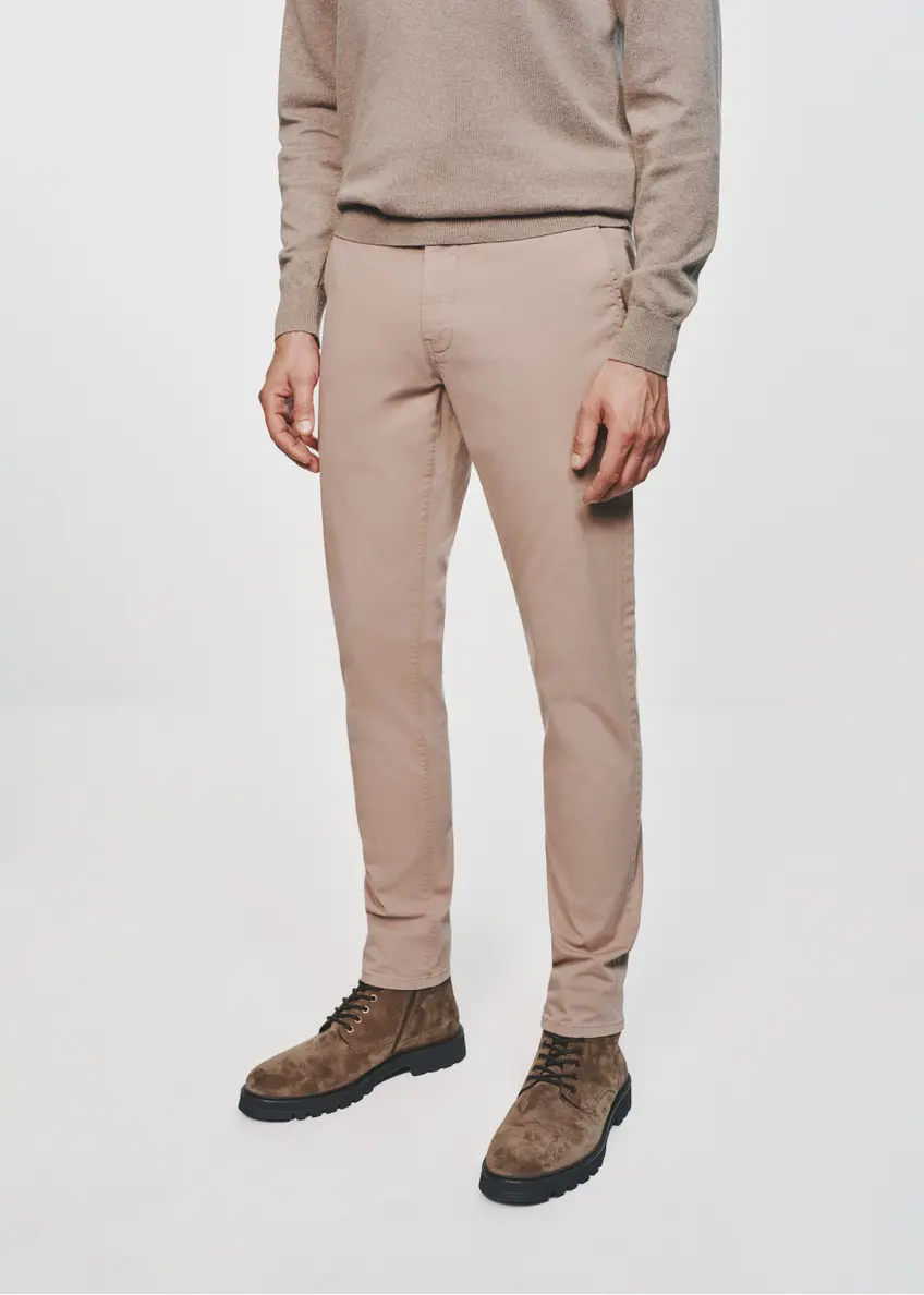 Beige men's trousers SPOMT-0103-81(Z24)-02