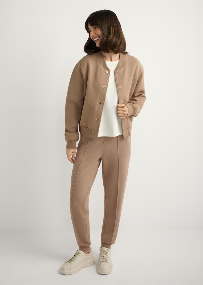 Kamelowe spodnie ze zwężaną nogawką SPODT-0104A-1D(W26)